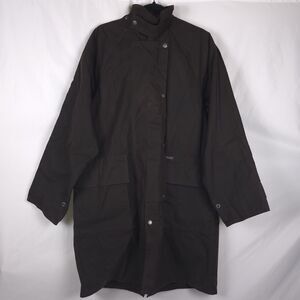 Driza Bone Mens MED Waxed Cotton Brown Oilskin Duster Trench Riding Farm Jacket